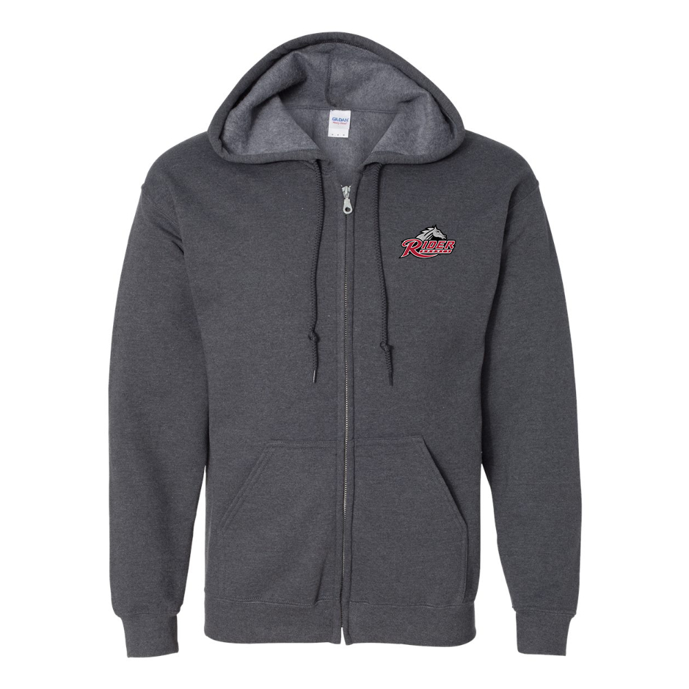 Men's Rider Broncs Logo Gildan  Heavy Blend Full Zip Hooded Sweatshirt