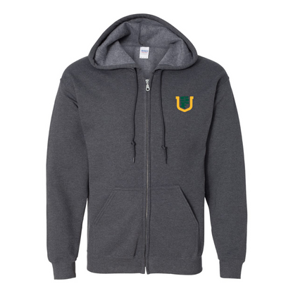 Men's San Francisco Dons Logo Gildan  Heavy Blend Full Zip Hooded Sweatshirt