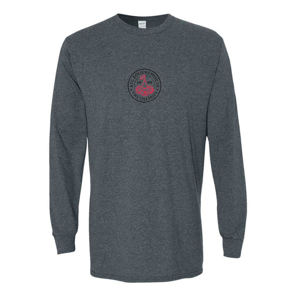 Men's AFC Bournemouth Soccer Logo Gildan Heavy Cotton Long Sleeve T-Shirt