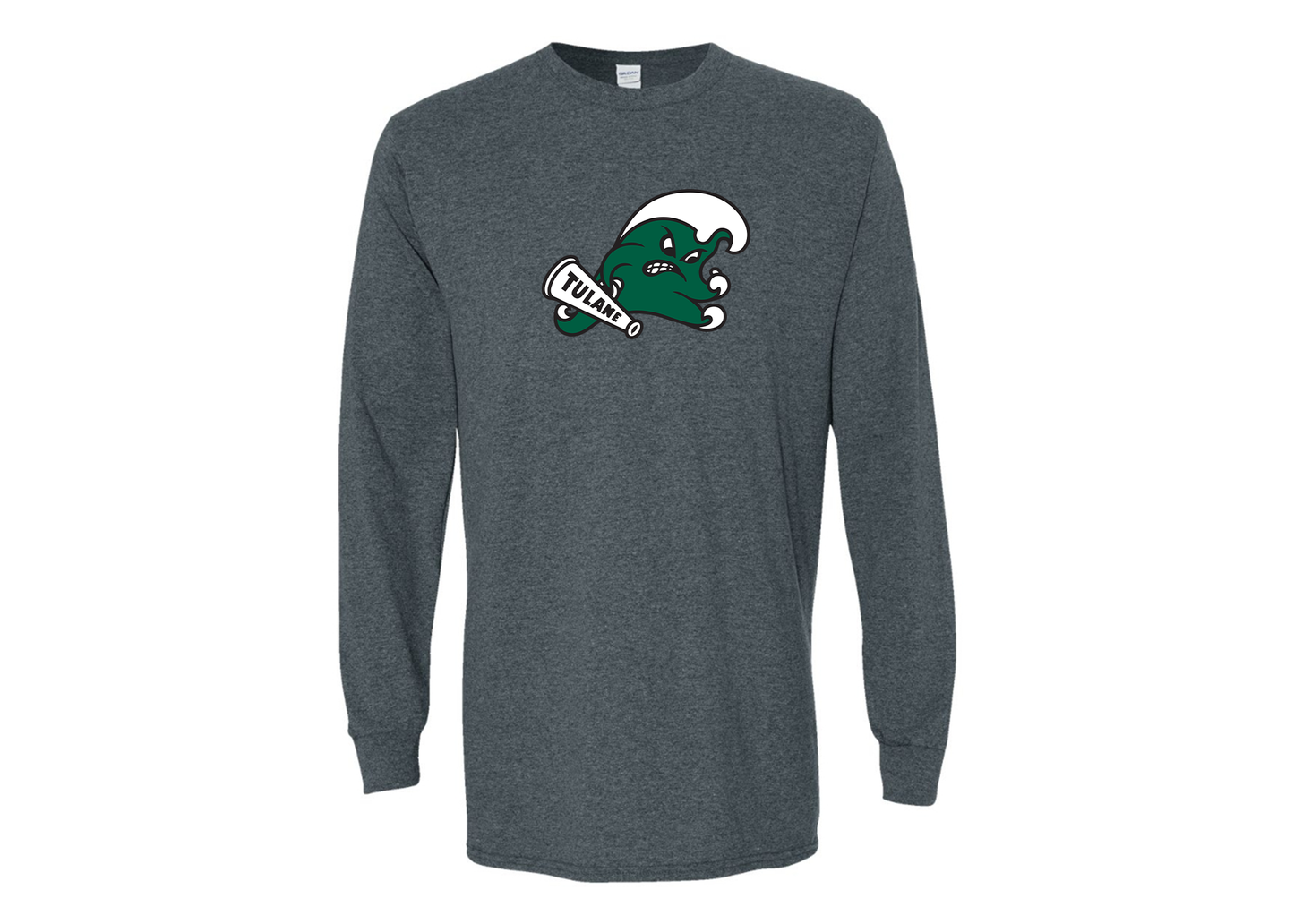 Men's Tulane Green Wave Gildan Heavy Cotton Long Sleeve T-Shirt