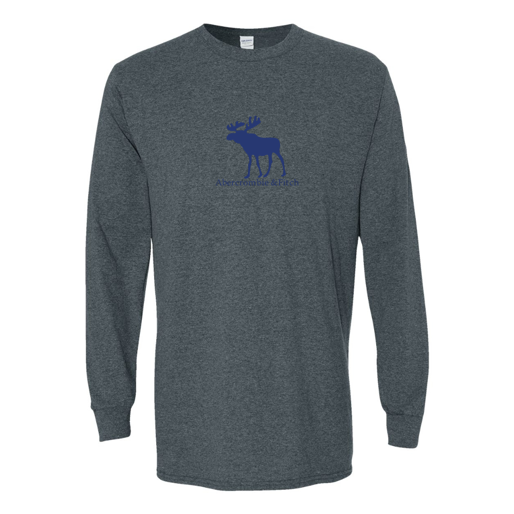 Men's Abercrombie & Fitch Moose Logo Gildan Heavy Cotton Long Sleeve T-Shirt