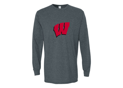 Men's Wisconsin Badgers Gildan Heavy Cotton Long Sleeve T-Shirt