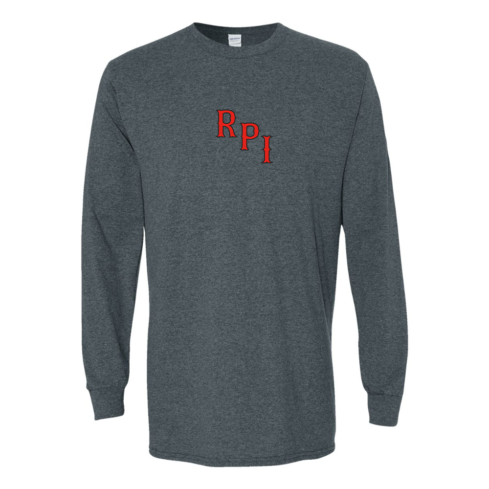 Men's RPI Engineers Logo Gildan Heavy Cotton Long Sleeve T-Shirt