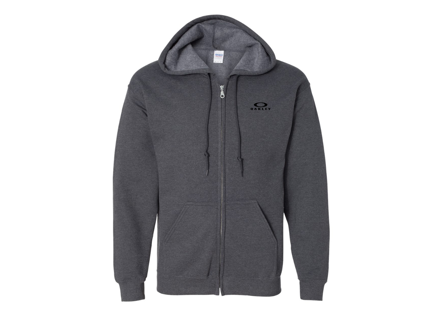 Men's Oakley Logo Gildan  Heavy Blend Full Zip Hooded Sweatshirt