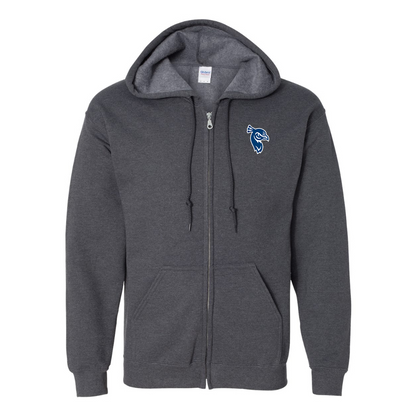 Men's Saint Peters Peacocks Logo Gildan  Heavy Blend Full Zip Hooded Sweatshirt