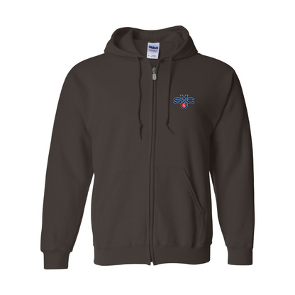 Men's Saint Marys Gaels Logo Gildan  Heavy Blend Full Zip Hooded Sweatshirt