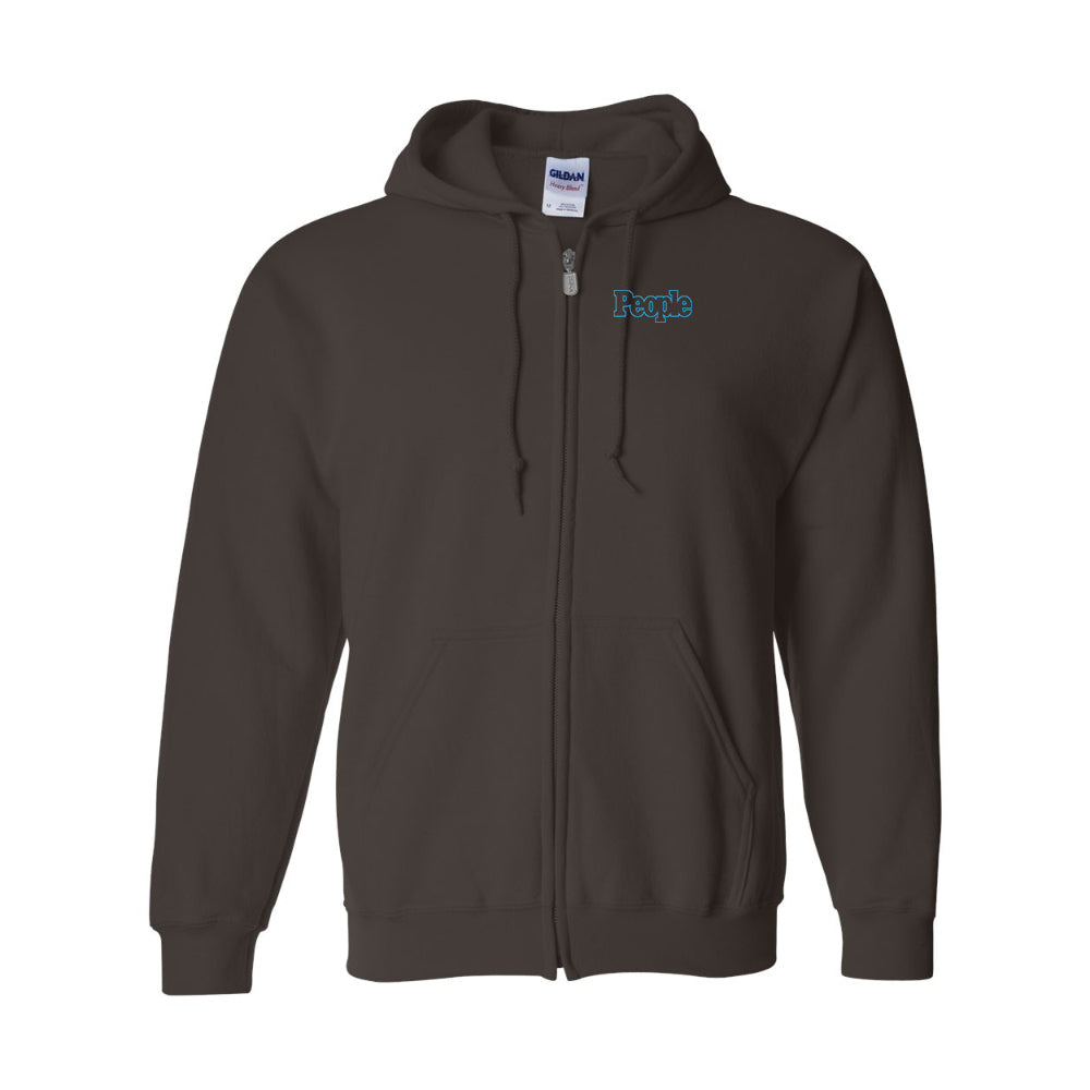 Men's People Magazine Logo Gildan  Heavy Blend Full Zip Hooded Sweatshirt