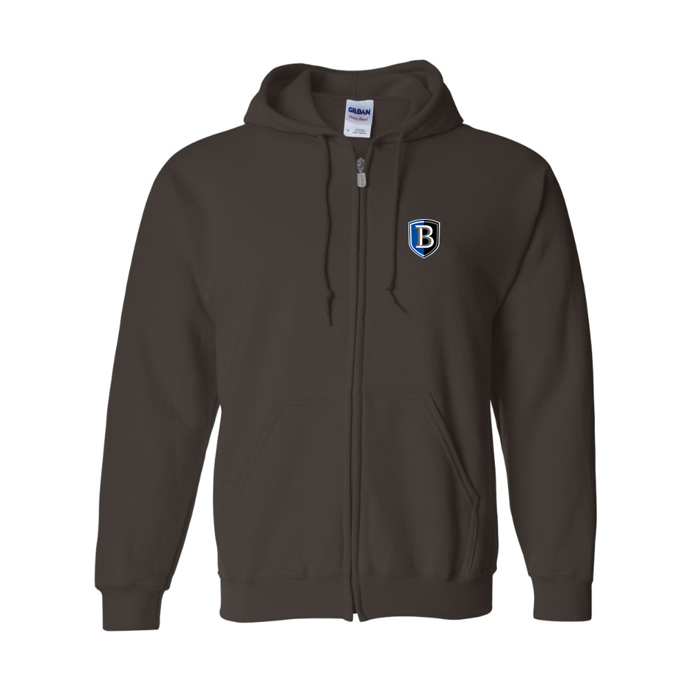 Men's   Bentley Falcons Gildan  Heavy Blend Full Zip Hooded Sweatshirt