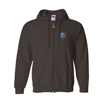 Men's   Bentley Falcons Gildan  Heavy Blend Full Zip Hooded Sweatshirt
