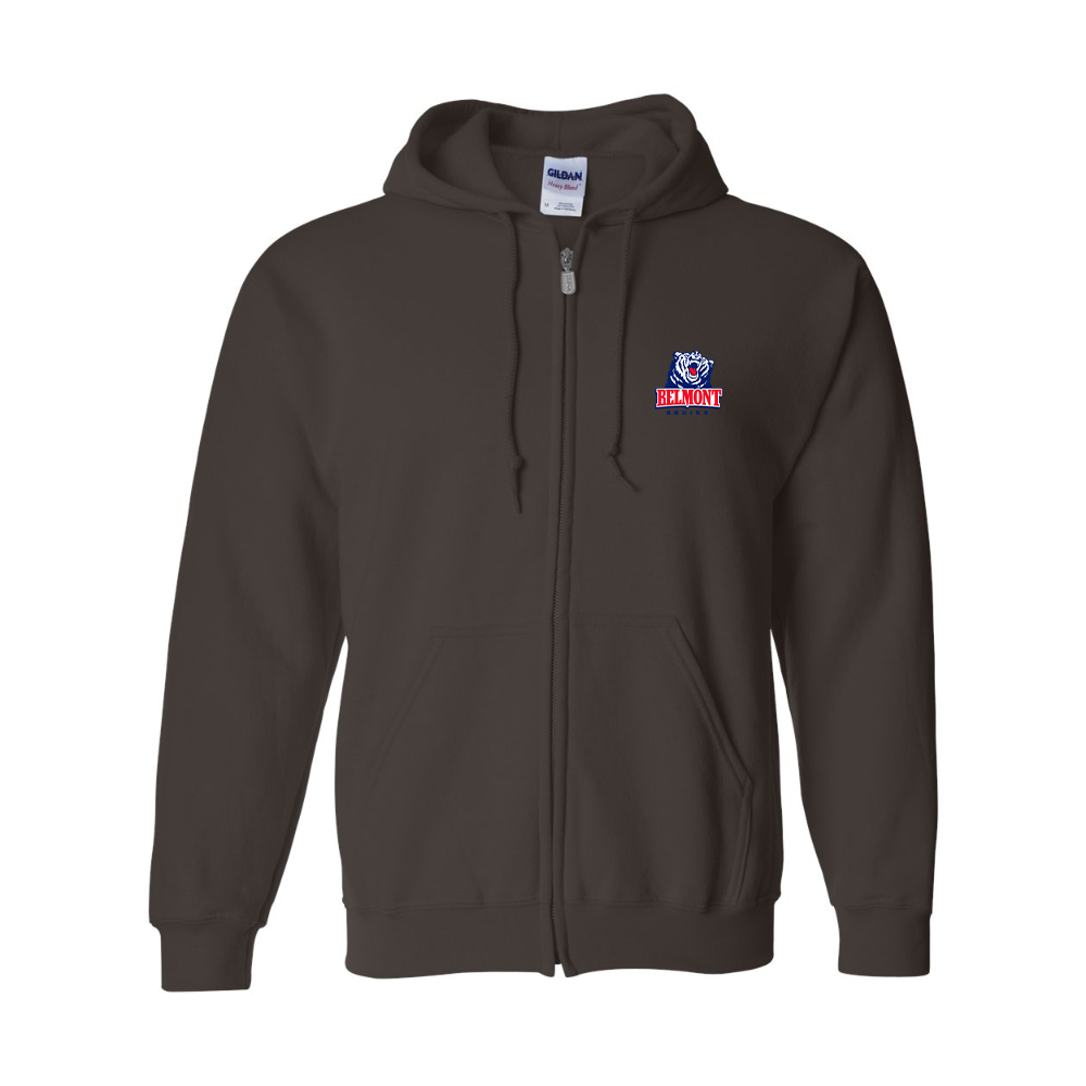 Men's  Belmont Bruins   Gildan  Heavy Blend Full Zip Hooded Sweatshirt