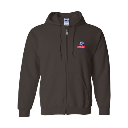 Men's  Belmont Bruins   Gildan  Heavy Blend Full Zip Hooded Sweatshirt