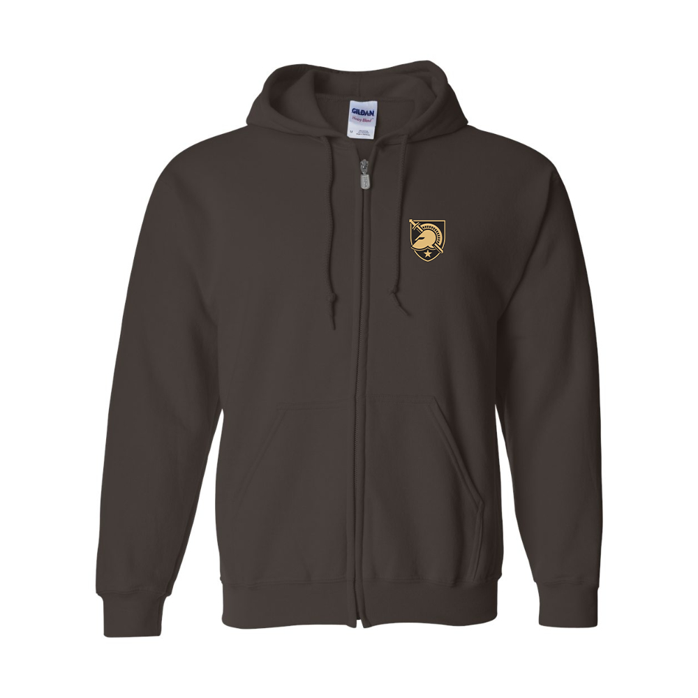 Men's  Army Black Knights  Gildan  Heavy Blend Full Zip Hooded Sweatshirt