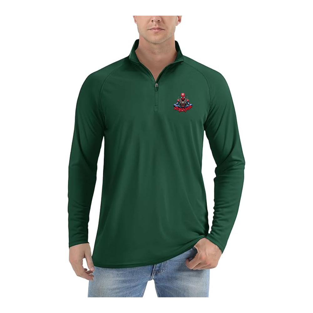 Men's Spider-Man 2025  Lightweight Quarter-Zip Athletic Shirt Long Sleeve Performance Wear
