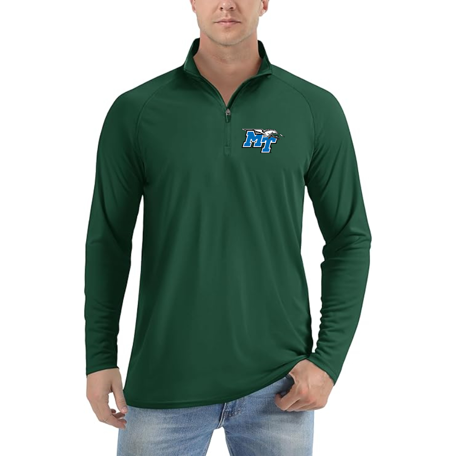 Men's Middle Tennessee Blue Raiders  Lightweight Quarter-Zip Athletic Shirt Long Sleeve Performance Wear
