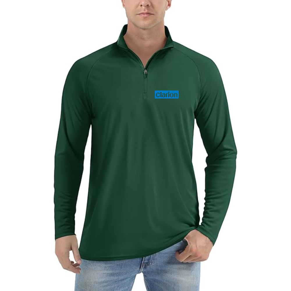 Men's Clarion Logo Lightweight Quarter-Zip Athletic Shirt Long Sleeve Performance Wear