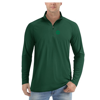 Men's Whole Foods Market Lightweight Quarter-Zip Athletic Shirt Long Sleeve Performance Wear