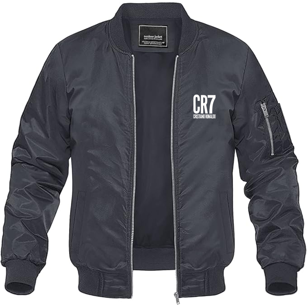 Men's CR7 Logo Lightweight Bomber Jacket Windbreaker Softshell Varsity Jacket Coat