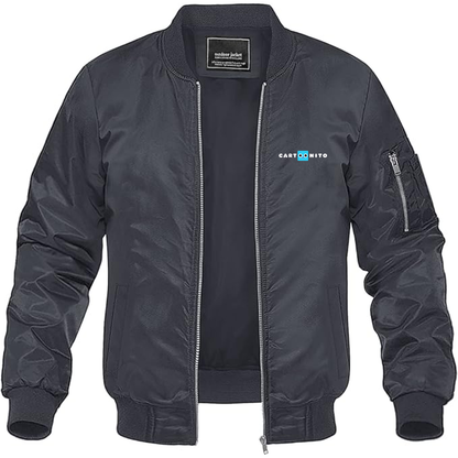 Men's Cartoonito Logo Lightweight Bomber Jacket Windbreaker Softshell Varsity Jacket Coat