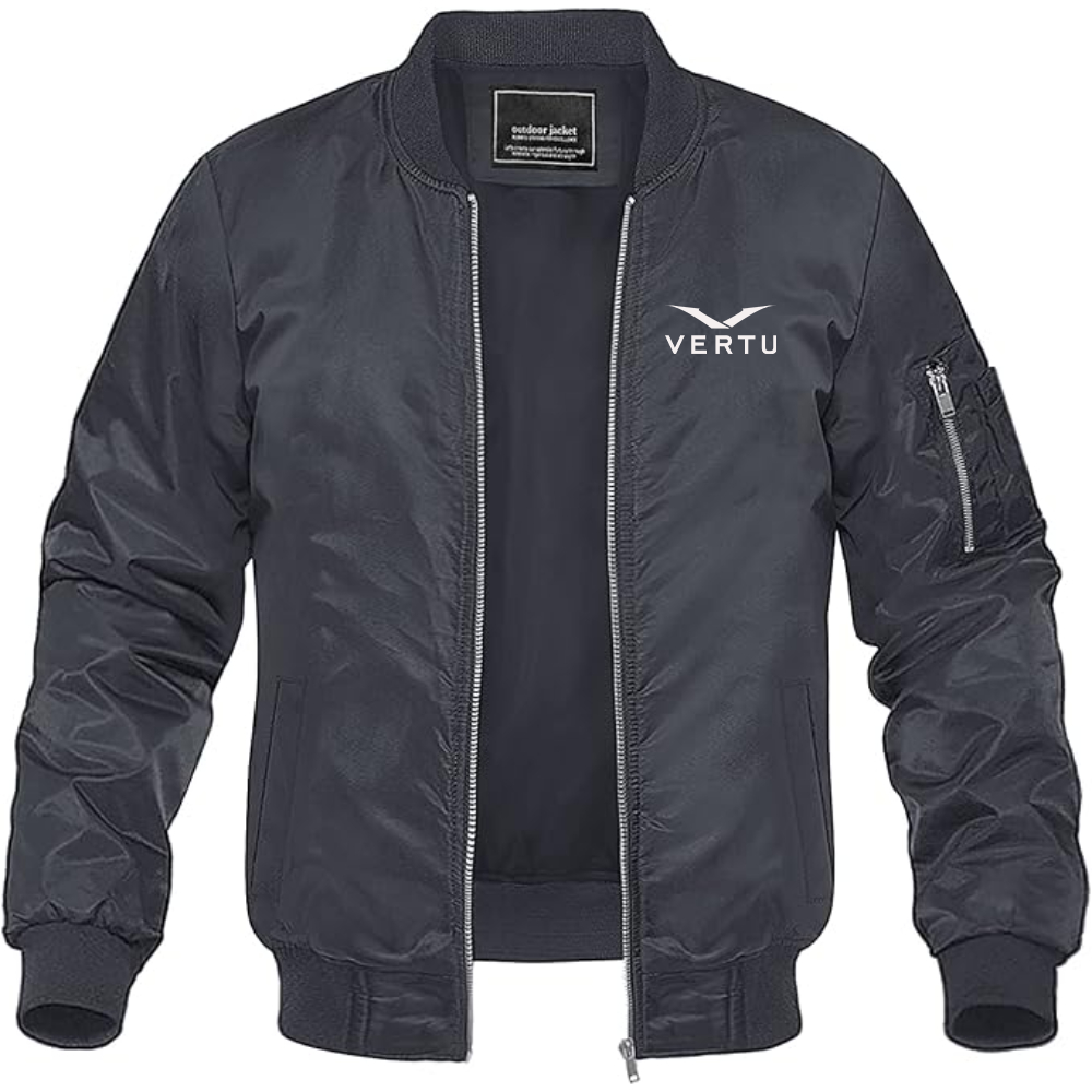 Men's Vertu Logo Lightweight Bomber Jacket Windbreaker Softshell Varsity Jacket Coat