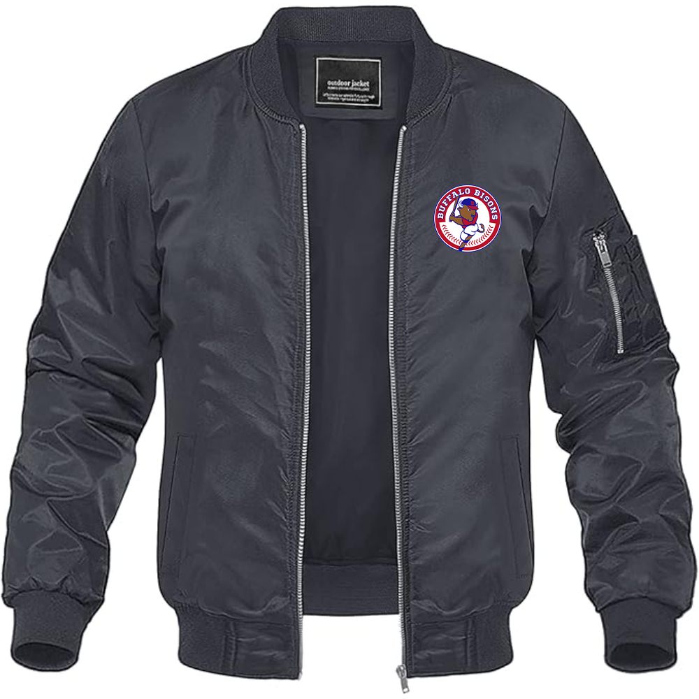 Men's Buffalo Bisons Logo Lightweight Bomber Jacket Windbreaker Softshell Varsity Jacket Coat