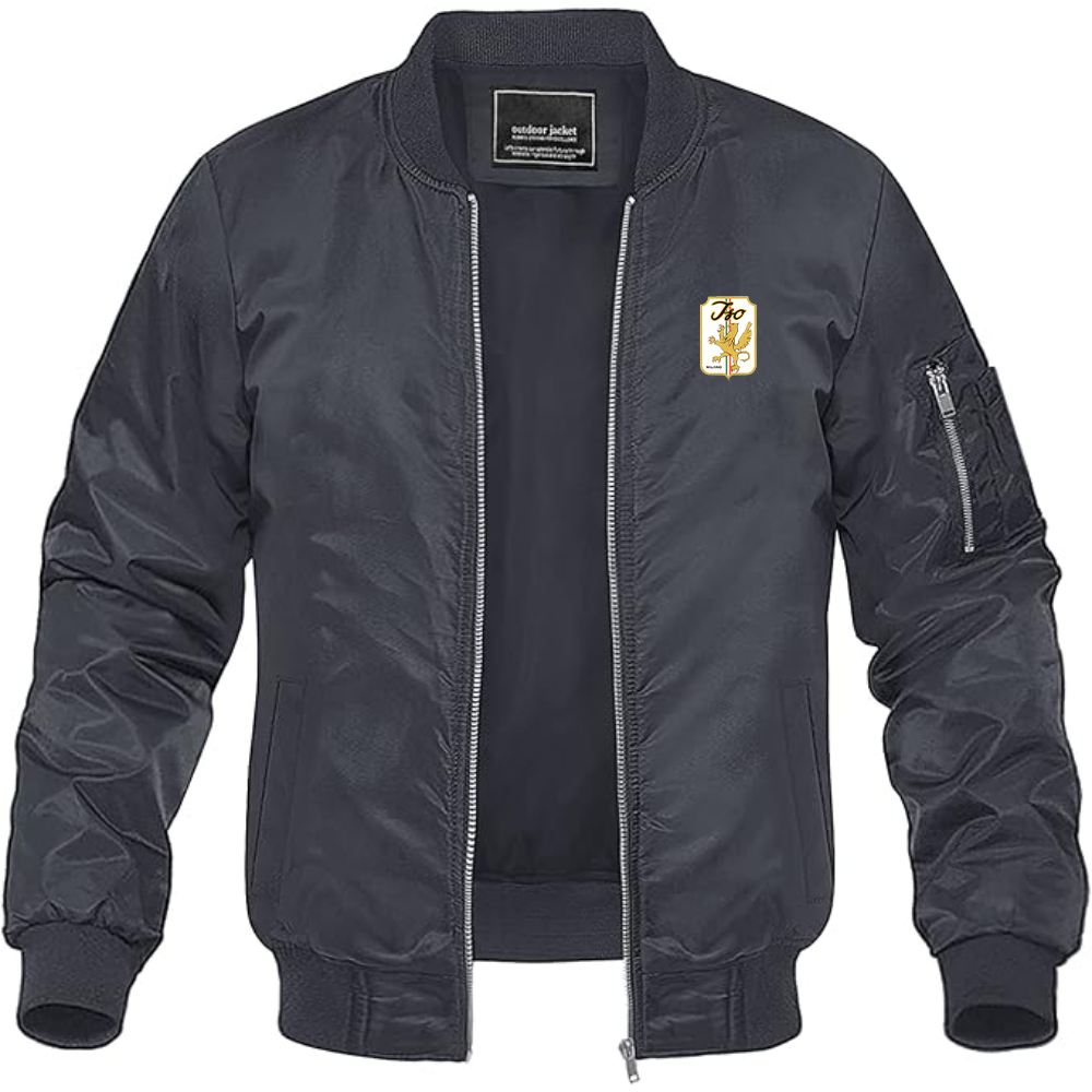 Men's Iso Logo Lightweight Bomber Jacket Windbreaker Softshell Varsity Jacket Coat