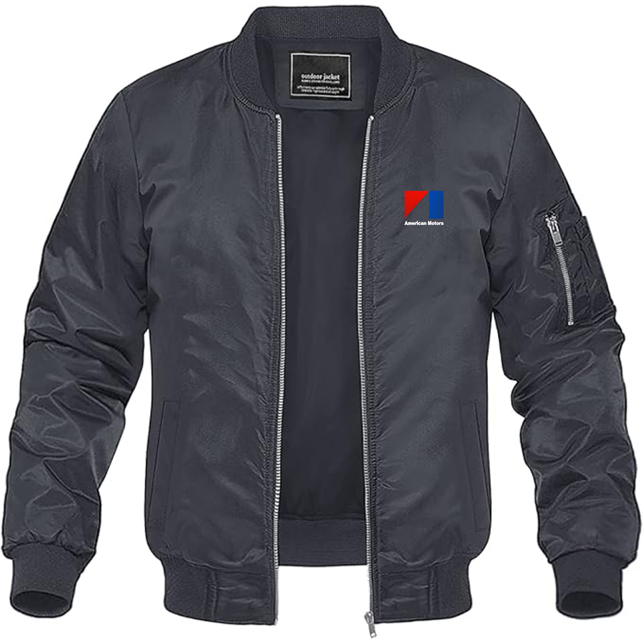 Men's AMC Logo Lightweight Bomber Jacket Windbreaker Softshell Varsity Jacket Coat