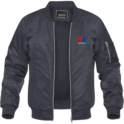 Men's AMC Logo Lightweight Bomber Jacket Windbreaker Softshell Varsity Jacket Coat