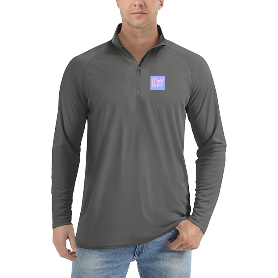 Men's Itzy Logo Lightweight Quarter-Zip Athletic Shirt Long Sleeve Performance Wear