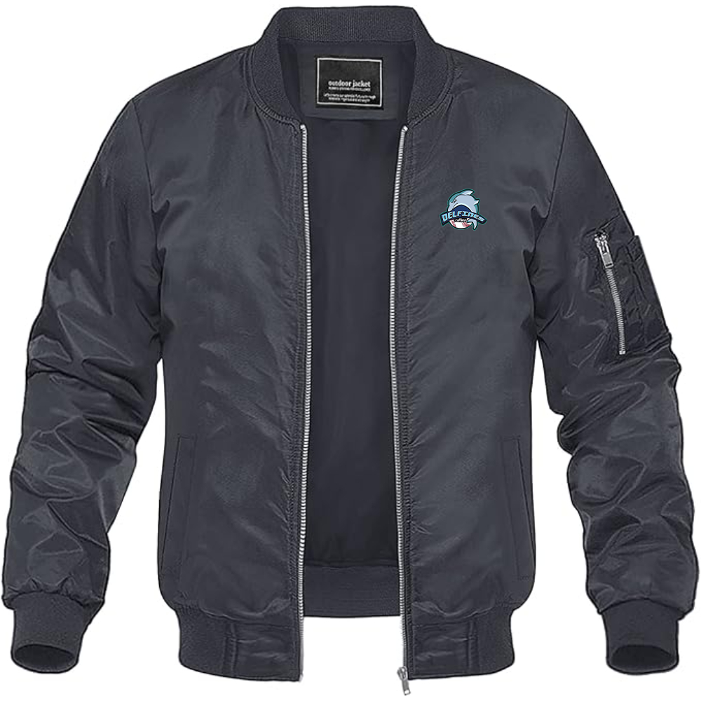 Men's Carmen Delfines Logo Lightweight Bomber Jacket Windbreaker Softshell Varsity Jacket Coat