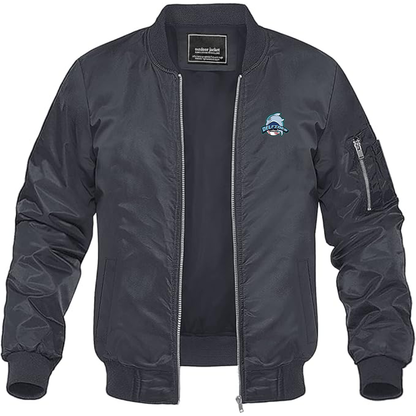 Men's Carmen Delfines Logo Lightweight Bomber Jacket Windbreaker Softshell Varsity Jacket Coat