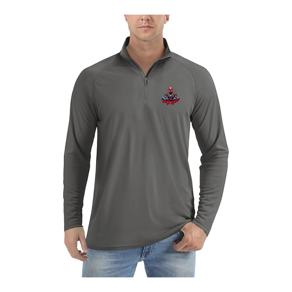 Men's Spider-Man 2025  Lightweight Quarter-Zip Athletic Shirt Long Sleeve Performance Wear