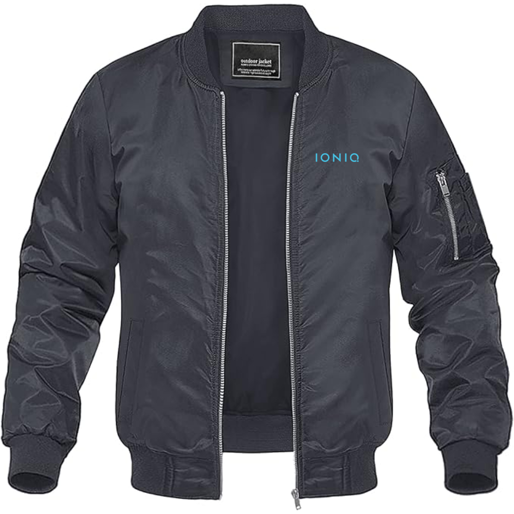 Men's Ioniq Logo Lightweight Bomber Jacket Windbreaker Softshell Varsity Jacket Coat