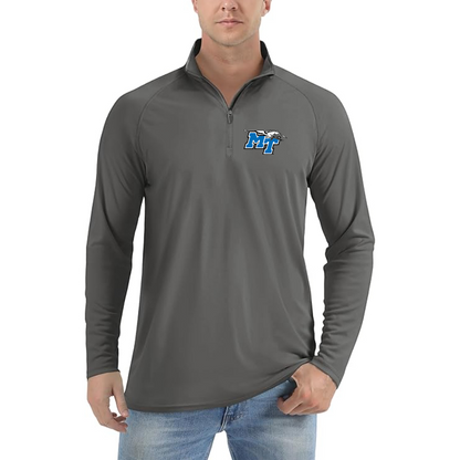 Men's Middle Tennessee Blue Raiders  Lightweight Quarter-Zip Athletic Shirt Long Sleeve Performance Wear