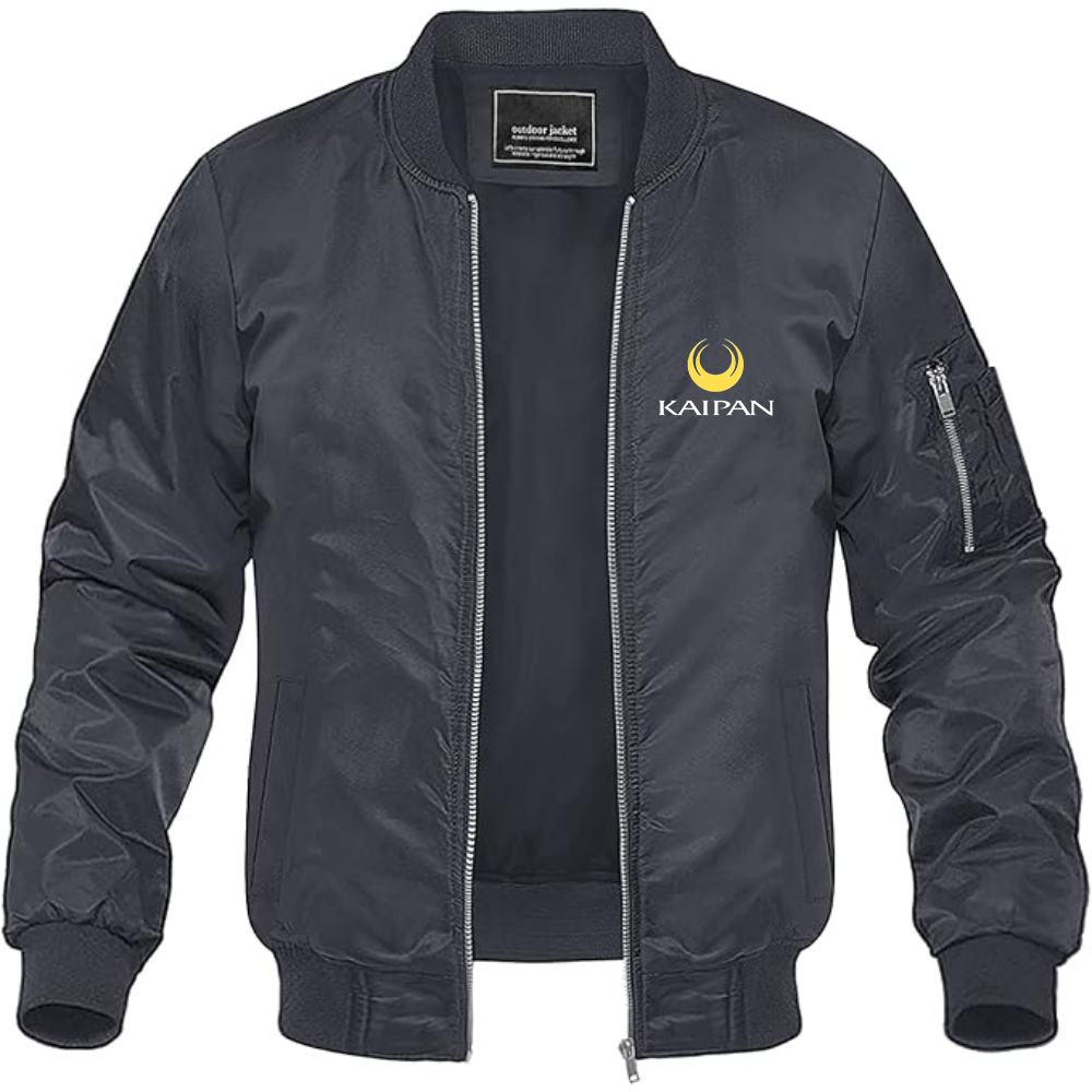 Men's Kaipan Logo Lightweight Bomber Jacket Windbreaker Softshell Varsity Jacket Coat