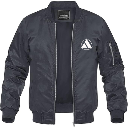 Men's Autobianchi Logo Lightweight Bomber Jacket Windbreaker Softshell Varsity Jacket Coat