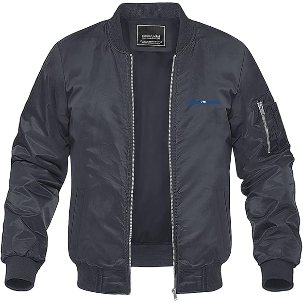 Men's  SDP  Logo  Lightweight Bomber Jacket Windbreaker Softshell Varsity Jacket Coat