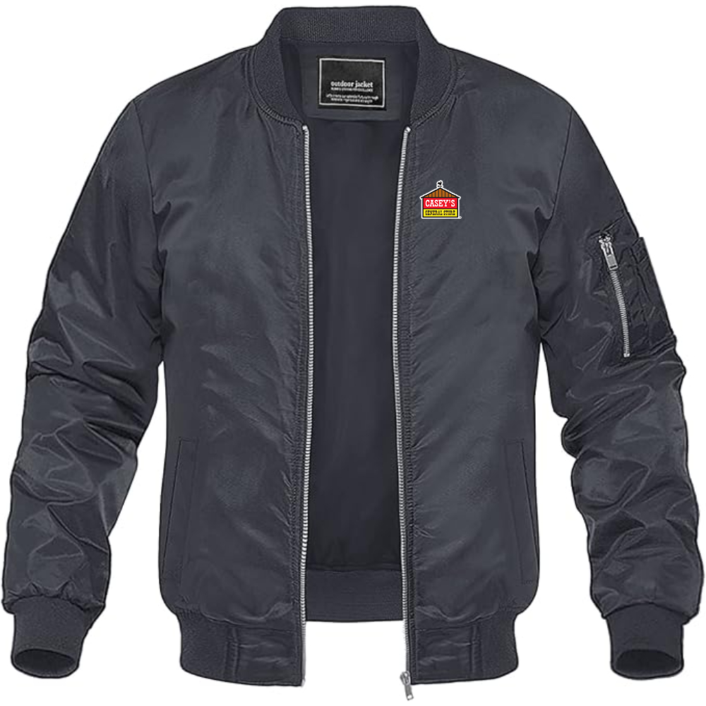 Men's Casey's General Store Lightweight Bomber Jacket Windbreaker Softshell Varsity Jacket Coat