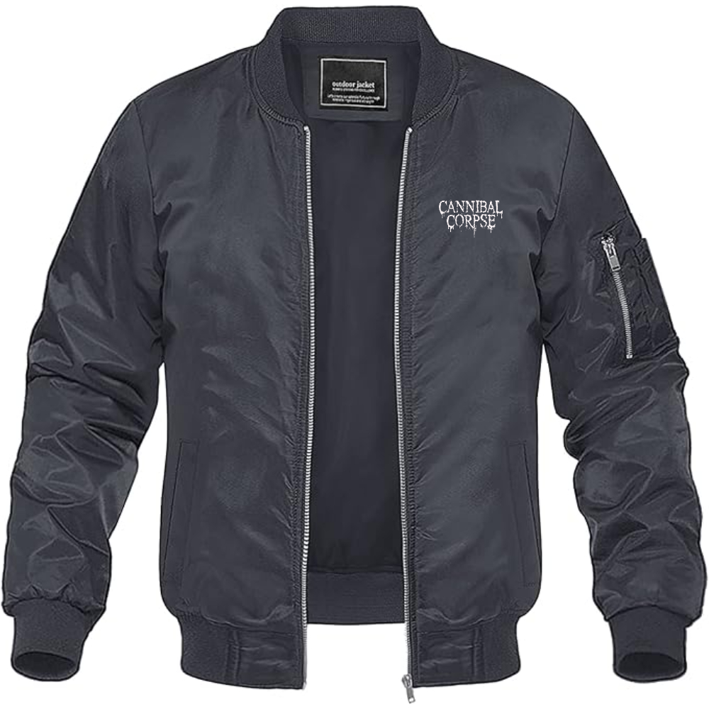 Men's  Cannibal Corpse Logo Lightweight Bomber Jacket Windbreaker Softshell Varsity Jacket Coat