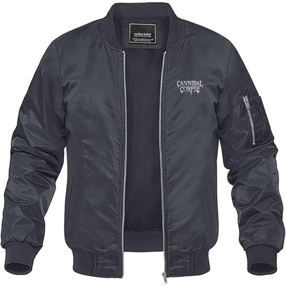 Men's  Cannibal Corpse Logo Lightweight Bomber Jacket Windbreaker Softshell Varsity Jacket Coat