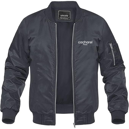 Men's Cacharel Logo Lightweight Bomber Jacket Windbreaker Softshell Varsity Jacket Coat