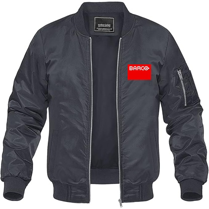 Men's Barco Logo Lightweight Bomber Jacket Windbreaker Softshell Varsity Jacket Coat (Copy)