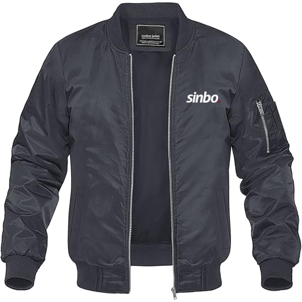 Men's Sinbo Logo Lightweight Bomber Jacket Windbreaker Softshell Varsity Jacket Coat