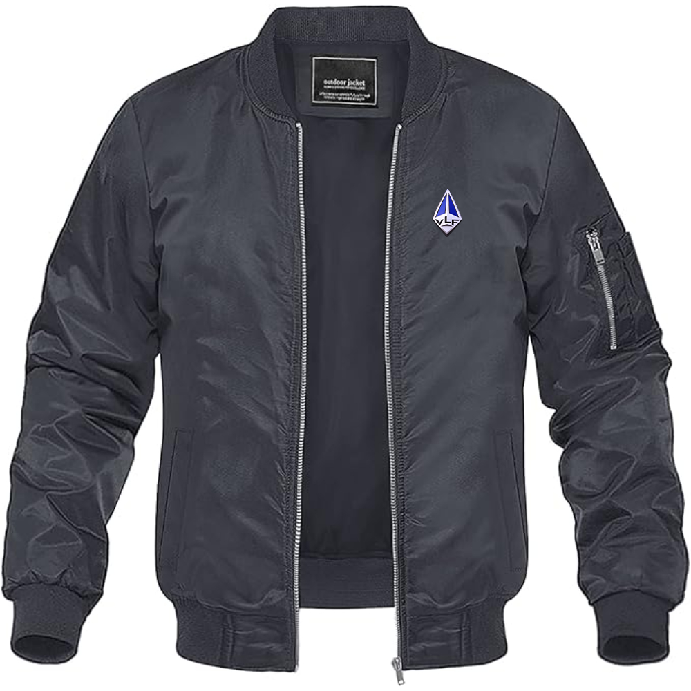 Men's VLF Logo Lightweight Bomber Jacket Windbreaker Softshell Varsity Jacket Coat