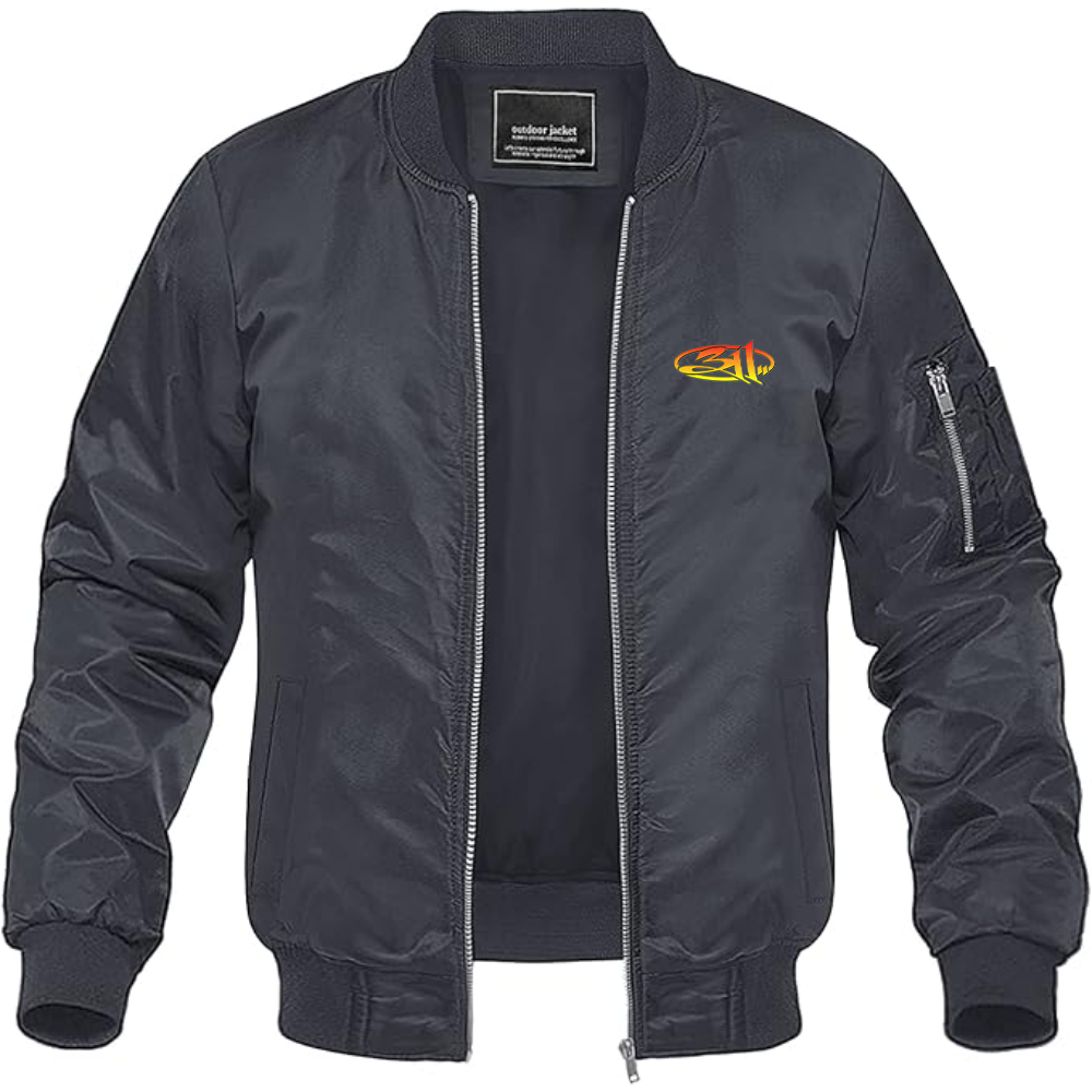 Men's 311 Logo Lightweight Bomber Jacket Windbreaker Softshell Varsity Jacket Coat