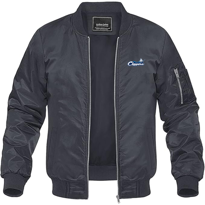 Men's Columbus Clippers Logo Lightweight Bomber Jacket Windbreaker Softshell Varsity Jacket Coat