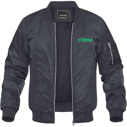 Men's Chime Logo Lightweight Bomber Jacket Windbreaker Softshell Varsity Jacket Coat