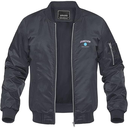 Men's Jameson Logo Lightweight Bomber Jacket Windbreaker Softshell Varsity Jacket Coat