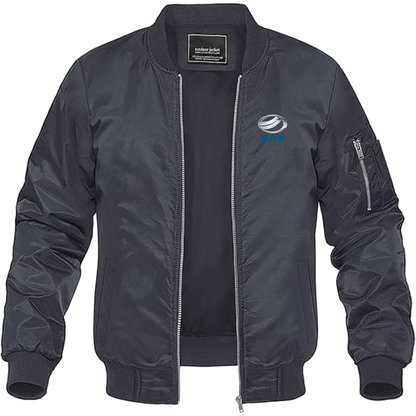 Men's ZAZ Logo Lightweight Bomber Jacket Windbreaker Softshell Varsity Jacket Coat