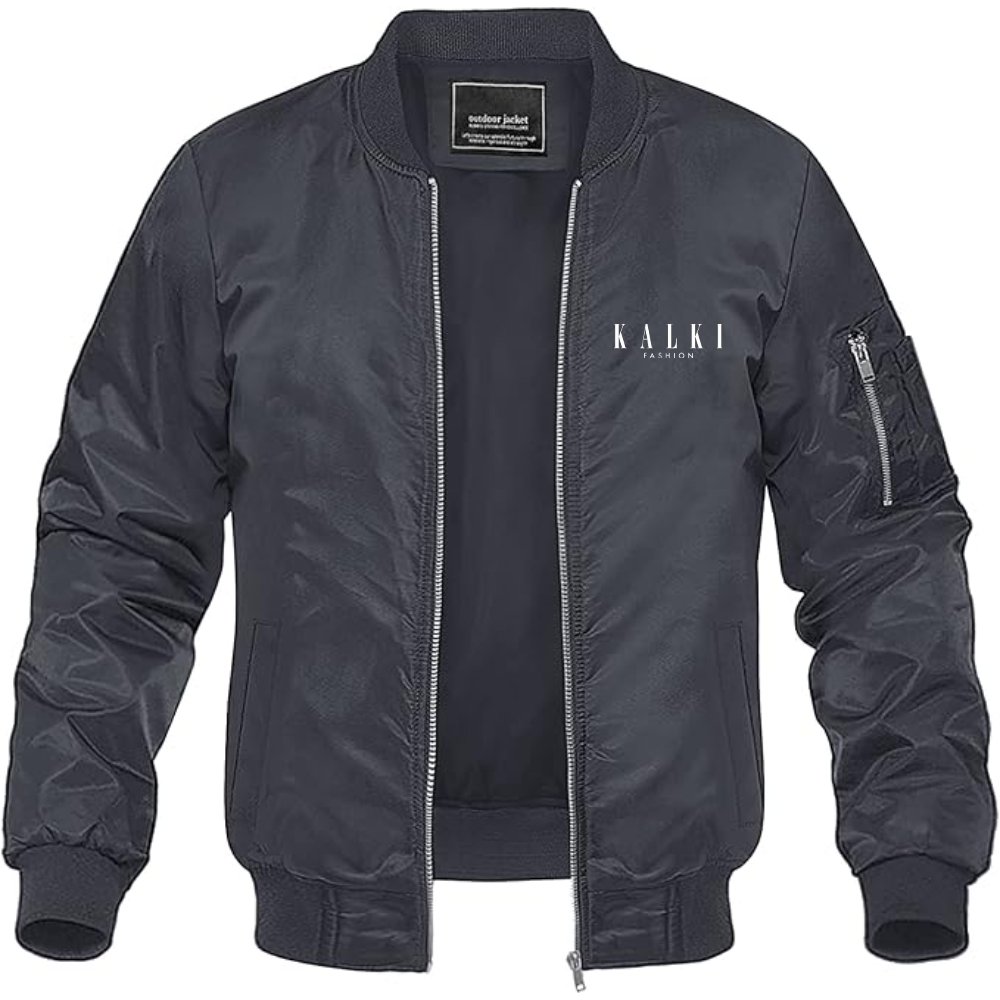 Men's Kalki Fashion Logo Lightweight Bomber Jacket Windbreaker Softshell Varsity Jacket Coat