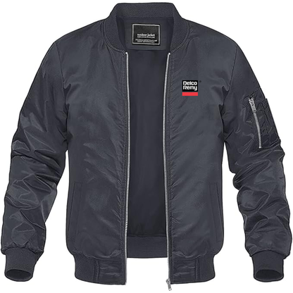 Men's Delco Remy Logo Lightweight Bomber Jacket Windbreaker Softshell Varsity Jacket Coat